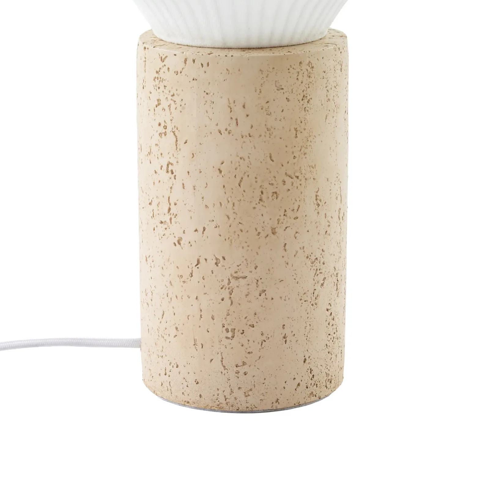 Lámpara de mesa Eloise de Lucande, 42 cm, blanca, tejido/hormigón, E27