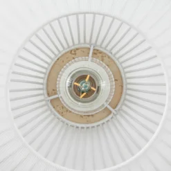 Lámpara de mesa Eloise de Lucande, 42 cm, blanca, tejido/hormigón, E27