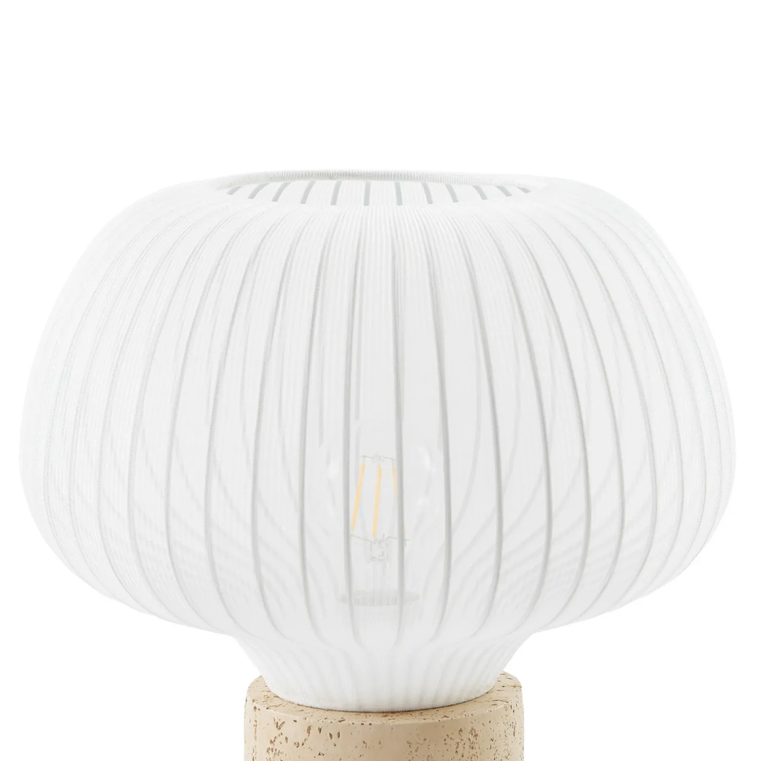 Lámpara de mesa Eloise de Lucande, 42 cm, blanca, tejido/hormigón, E27