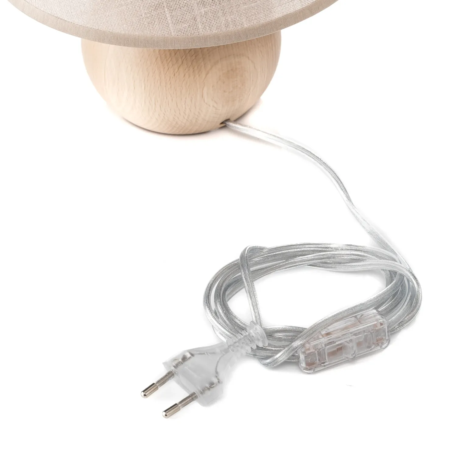 Lámpara de mesa Envostar Gill, madera natural/pantalla beige