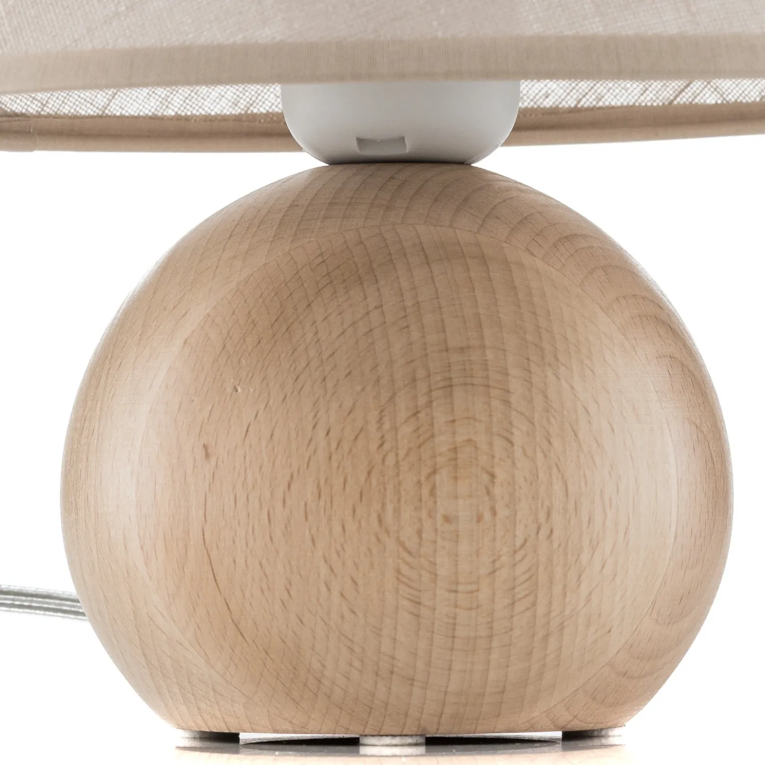 Lámpara de mesa Envostar Gill, madera natural/pantalla beige