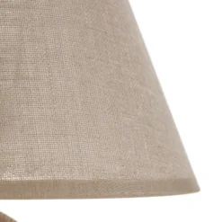 Lámpara de mesa Envostar Gill, madera natural/pantalla beige