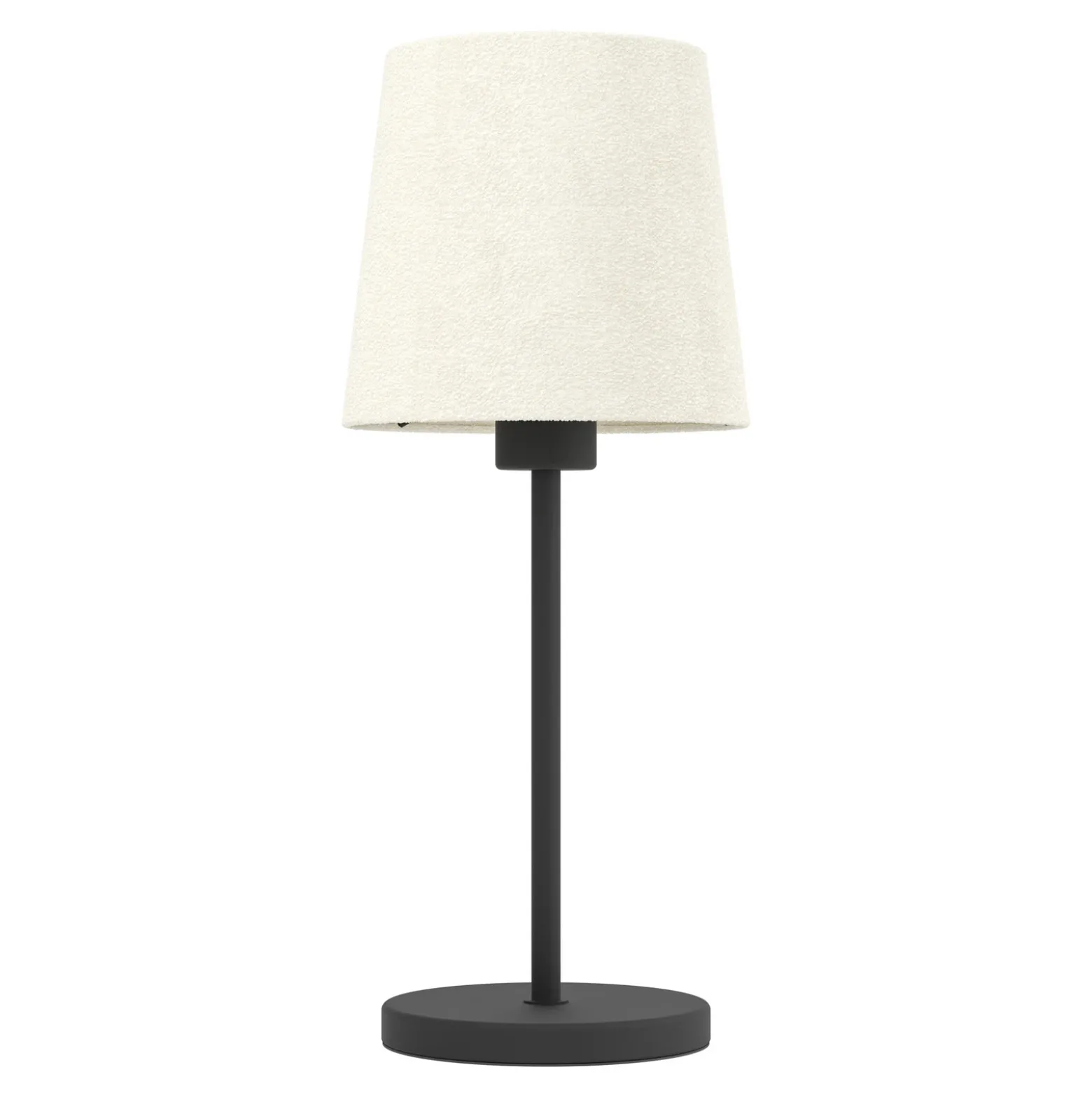 Lámpara de mesa Febres, altura 44 cm, blanco y negro, acero y tela