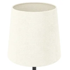 Lámpara de mesa Febres, altura 44 cm, blanco y negro, acero y tela