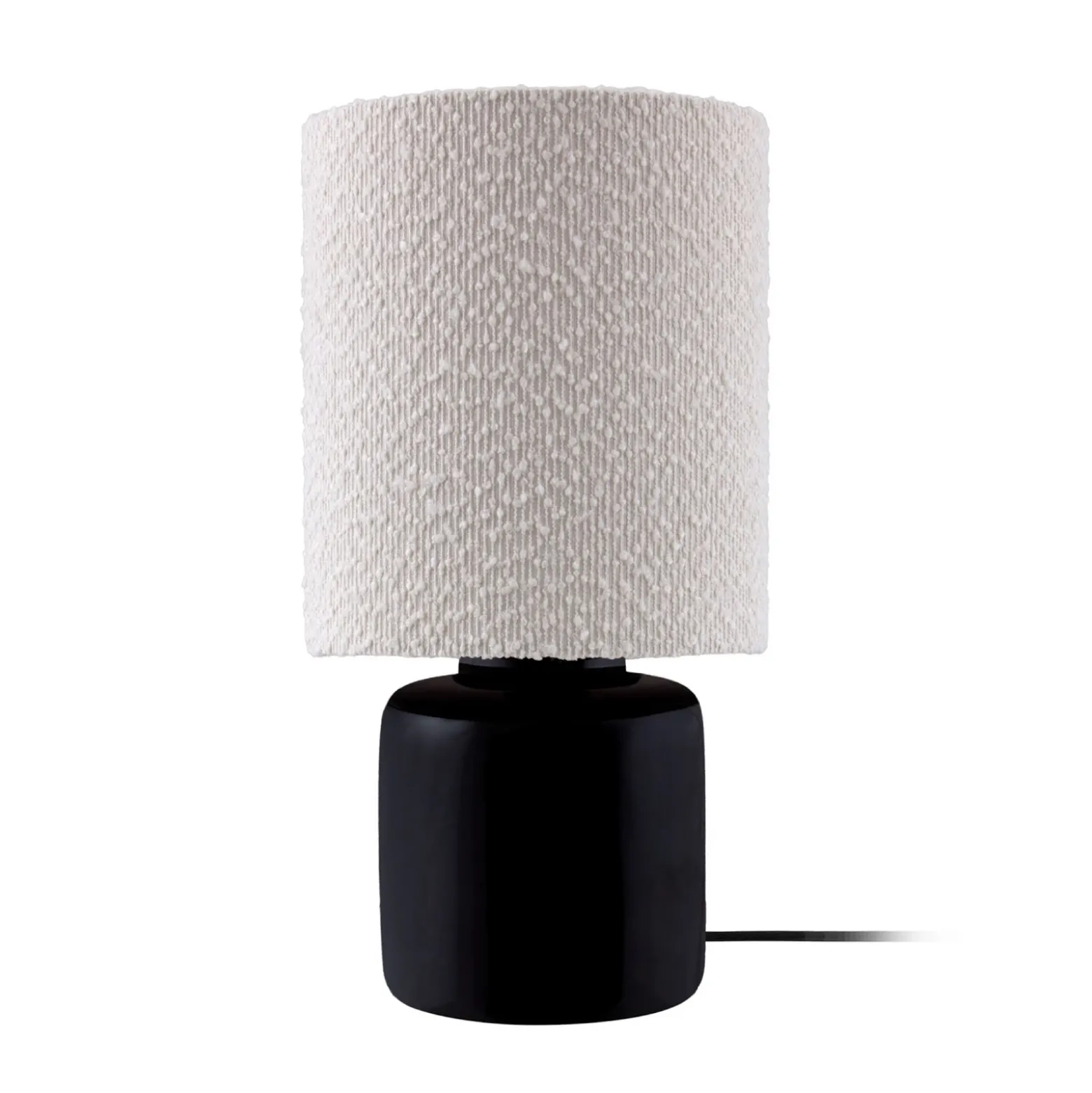 Lámpara de mesa Florian de Globen Lighting, blanca/negra, altura 39 cm