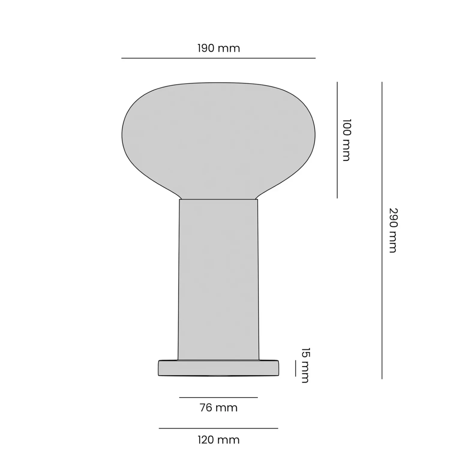 Lámpara de mesa Flo, roja, Ø 19 cm, cristal