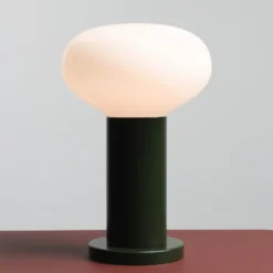 Lámpara de mesa Flo, verde, Ø 19 cm, cristal