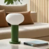 Lámpara de mesa Flo, verde, Ø 19 cm, cristal