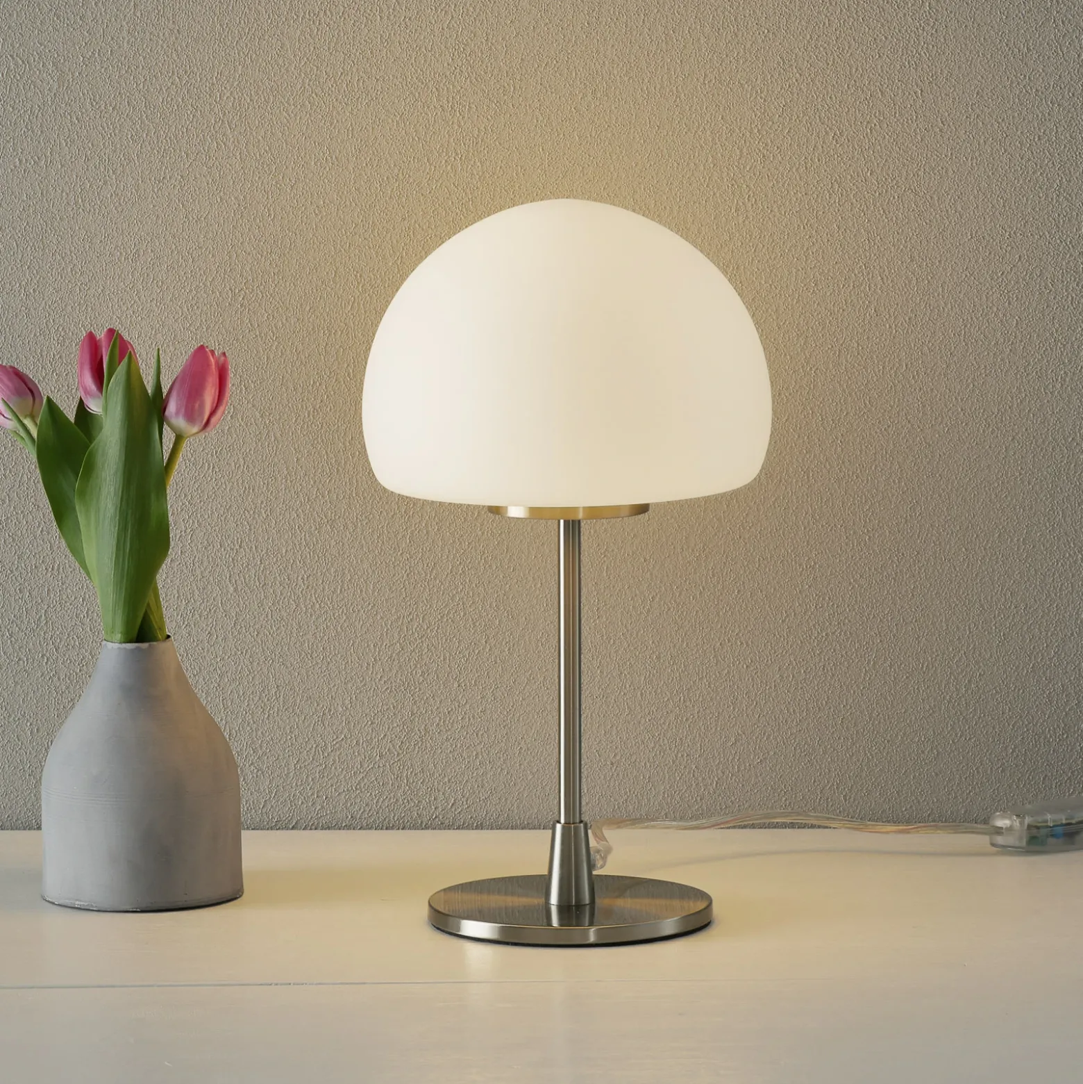 Lámpara de mesa Gaia con función táctil blanco