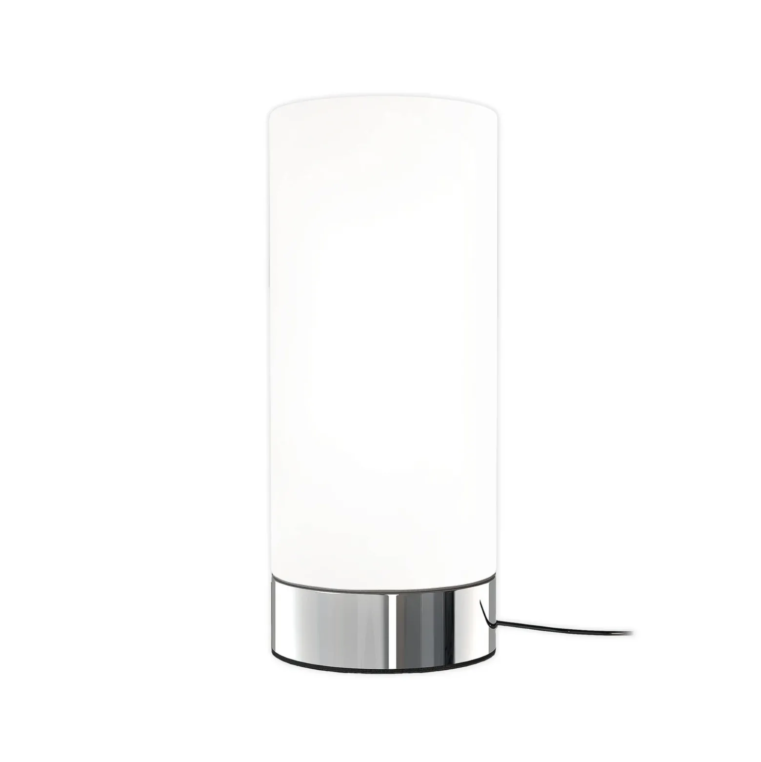 Lámpara de mesa Gari, altura 24,5 cm, cromado/blanco, cristal, E14