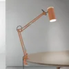 Lámpara de mesa Gili, rojo coral, pinza, acero, altura 75 cm E27