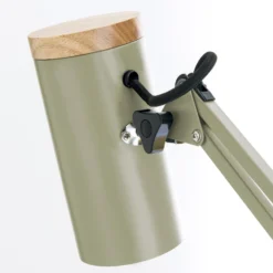 Lámpara de mesa Gili, verde claro, pinza, acero, altura 75 cm, E27