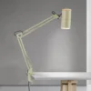 Lámpara de mesa Gili, verde claro, pinza, acero, altura 75 cm, E27