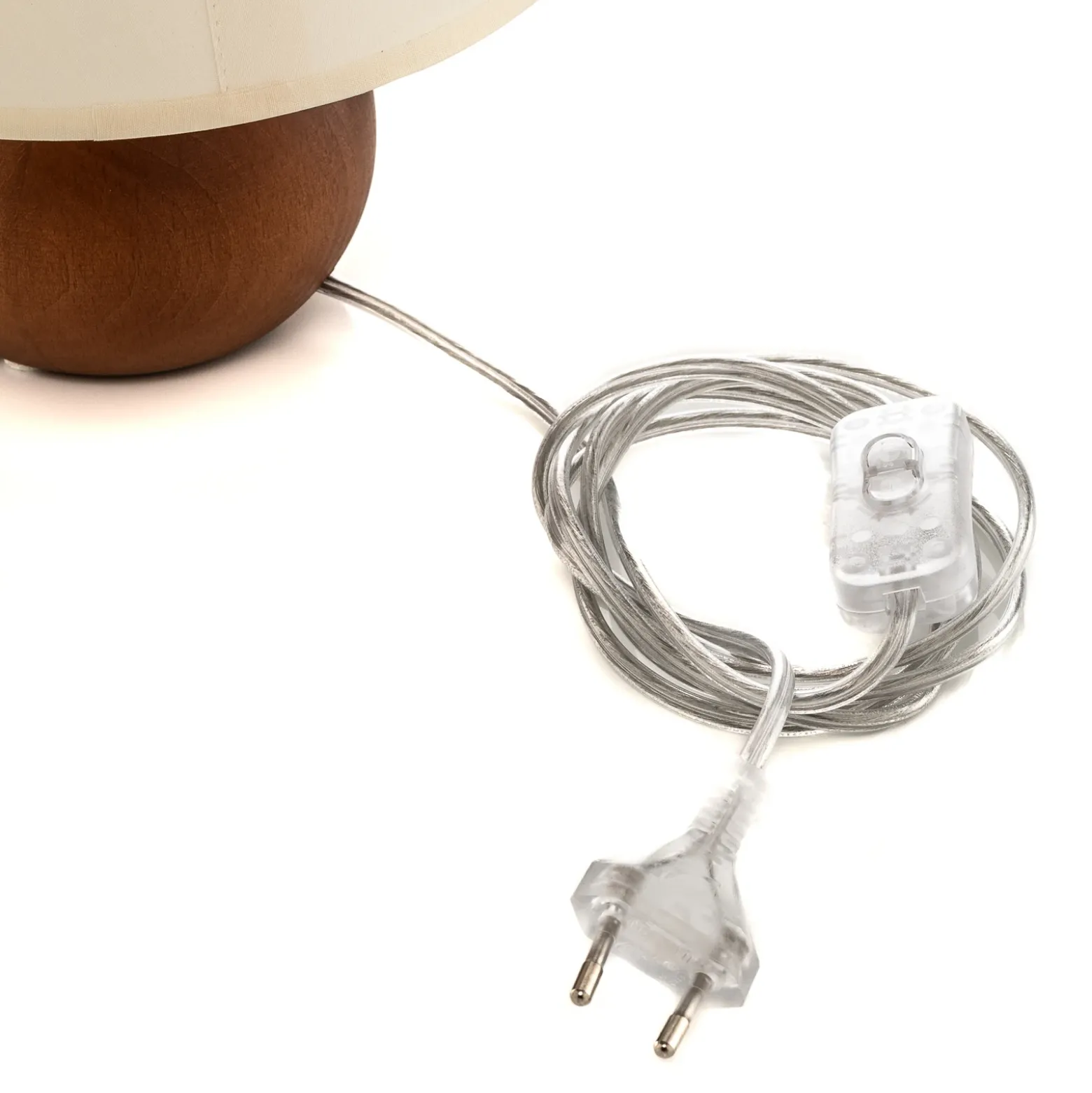 Lámpara de mesa Gill, haya teñida/blanca, altura 24 cm, E27
