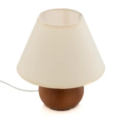 Lámpara de mesa Gill, haya teñida/blanca, altura 24 cm, E27
