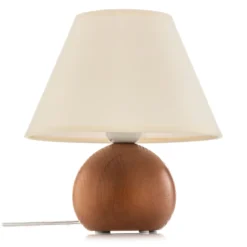 Lámpara de mesa Gill, haya teñida/blanca, altura 24 cm, E27
