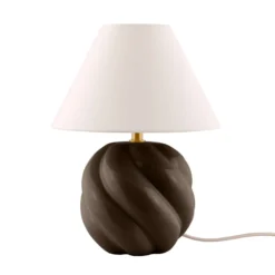 Lámpara de mesa Globen Lighting DAHLIA, beige/marrón, altura 31 cm