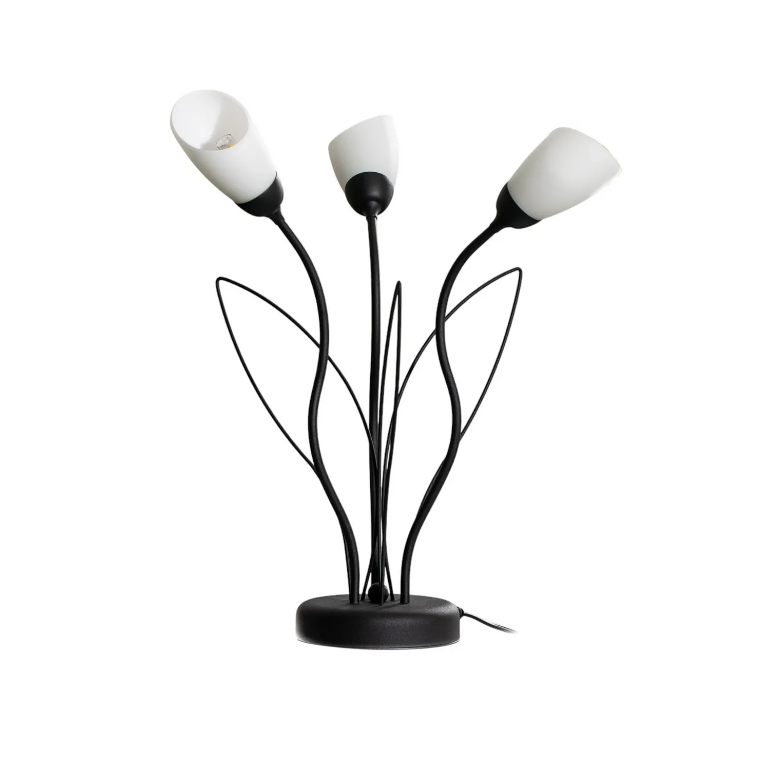 Lámpara de mesa Gloriosa, negro, cristal, 3 luces