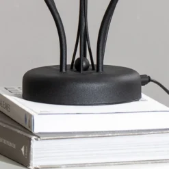 Lámpara de mesa Gloriosa, negro, cristal, 3 luces