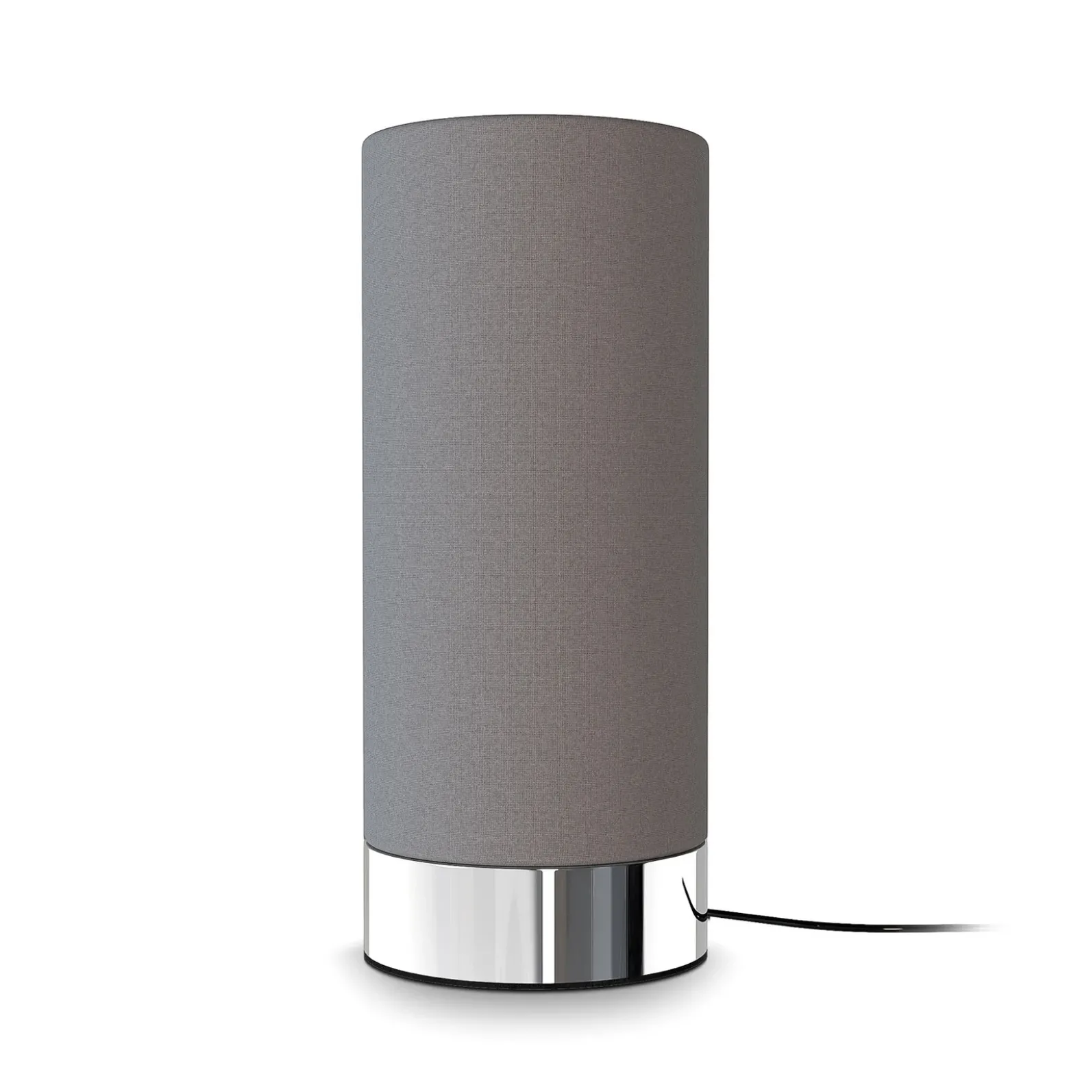 Lámpara de mesa Gloris, gris, textil, altura 24,4 cm, E14, atenuador