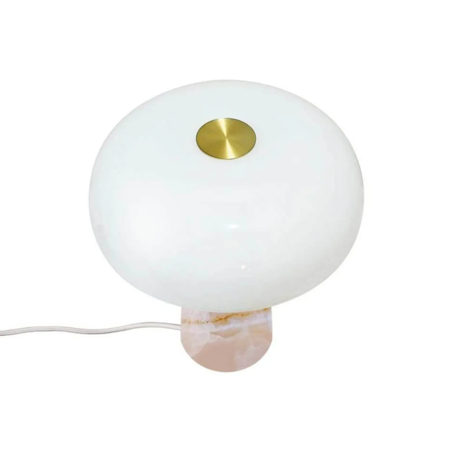 Lámpara de mesa Glossy, rosa/blanco, altura 24 cm, mármol/vidrio