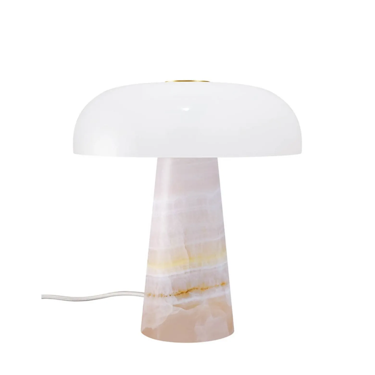 Lámpara de mesa Glossy, rosa/blanco, altura 24 cm, mármol/vidrio