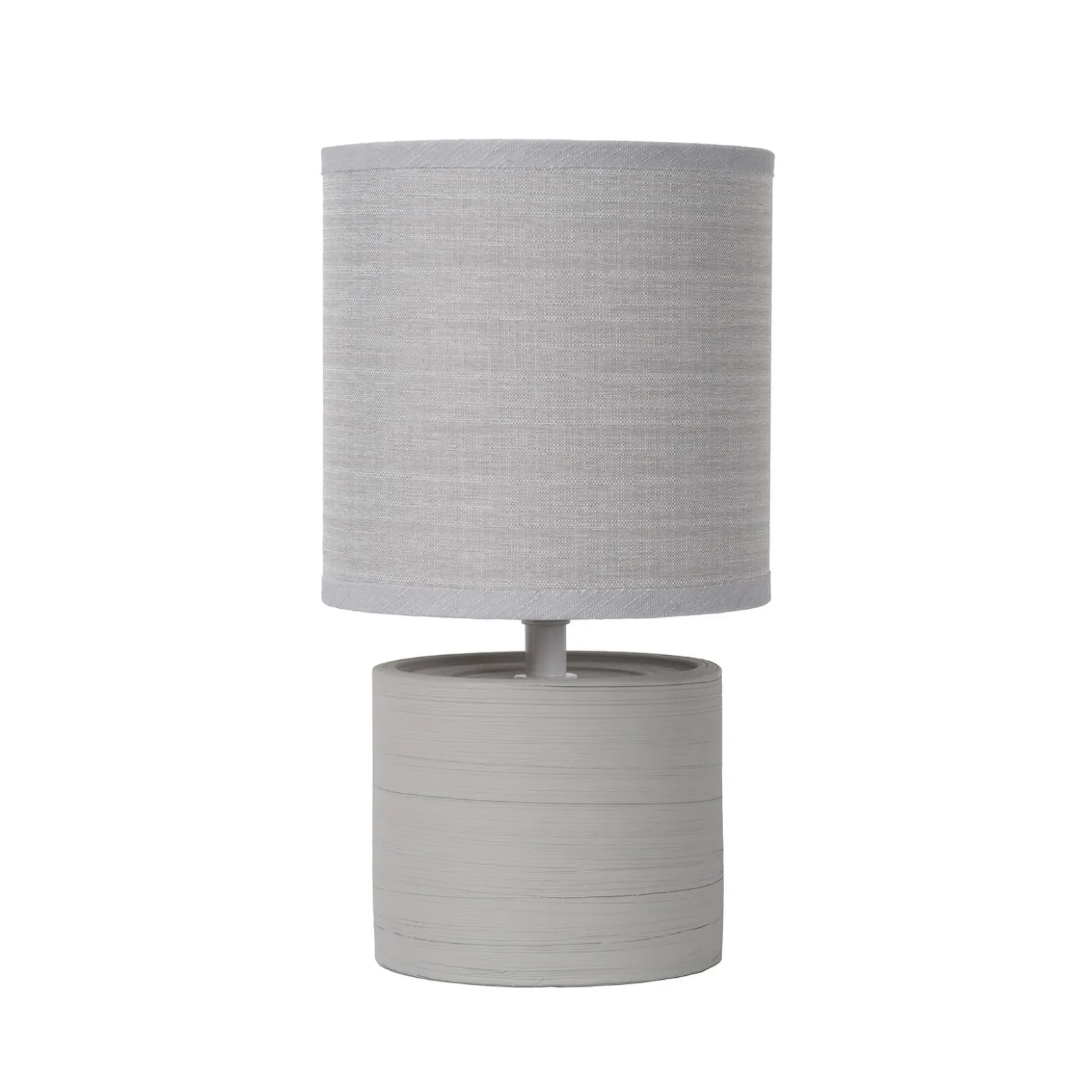 Lámpara de mesa Greasby con pantalla textil, gris