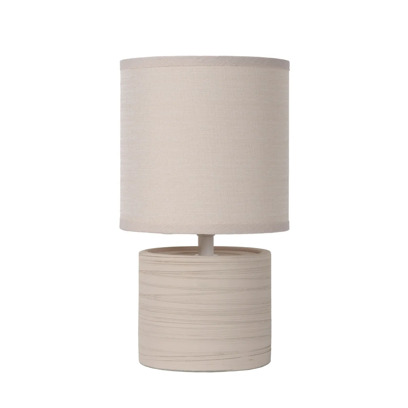 Lámpara de mesa Greasby con pantalla textil, beige