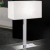 Lámpara de mesa Grigor con pantalla de lino blanco