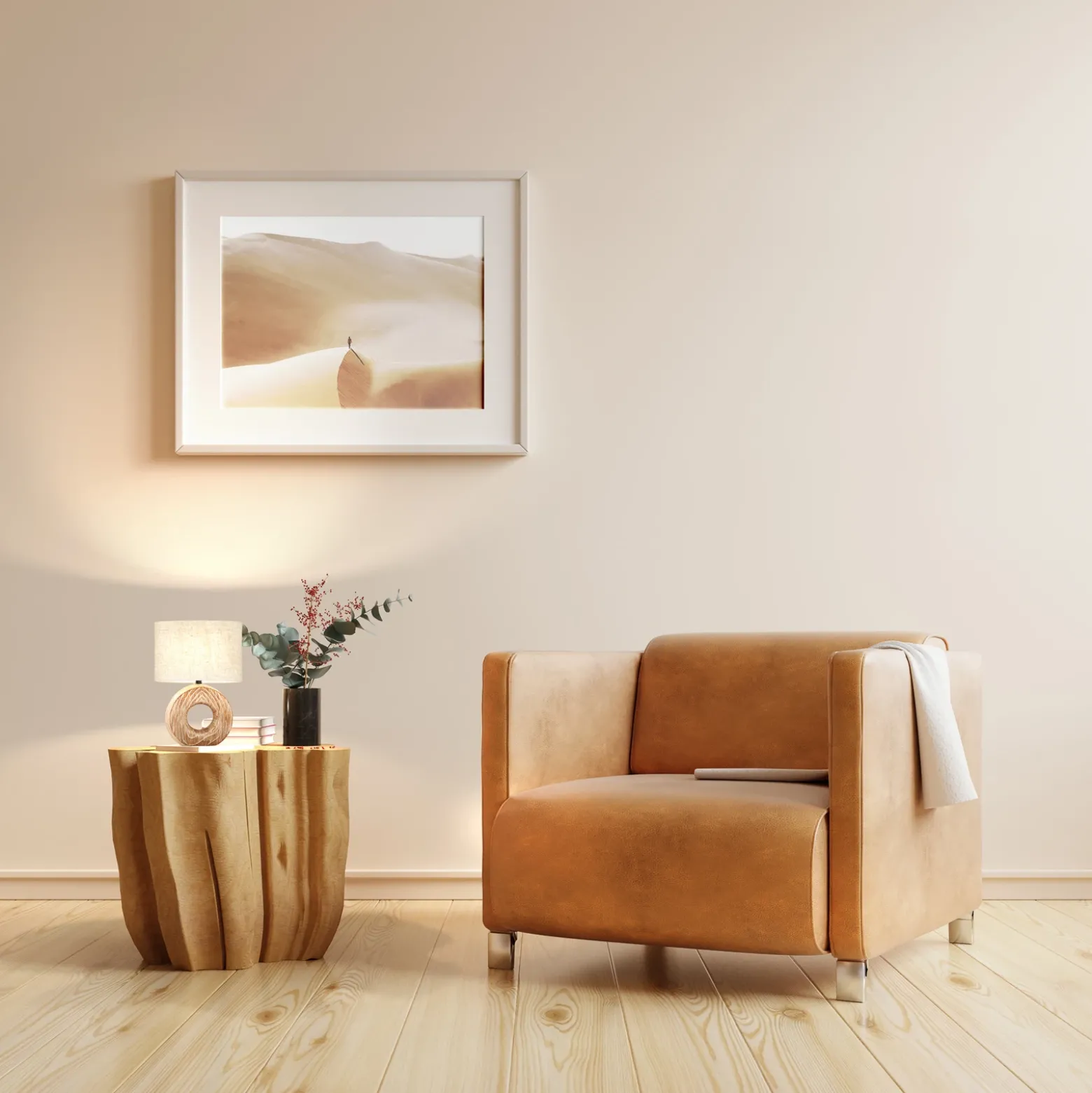 Lámpara de mesa Hanke altura 31 cm pantalla arena