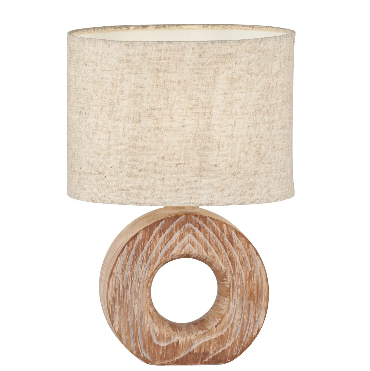 Lámpara de mesa Hanke altura 31 cm pantalla arena