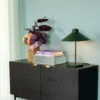 Lámpara de mesa HÜBSCH Shape, verde oscuro, hierro, E14