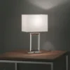 Lámpara de mesa Helestra Enna 2, 30 cm de altura, E14, blanca, textil