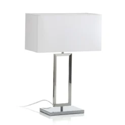 Lámpara de mesa Helestra Enna 2, 53 cm de altura, E14, blanca, textil
