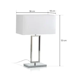 Lámpara de mesa Helestra Enna 2, 53 cm de altura, E14, blanca, textil