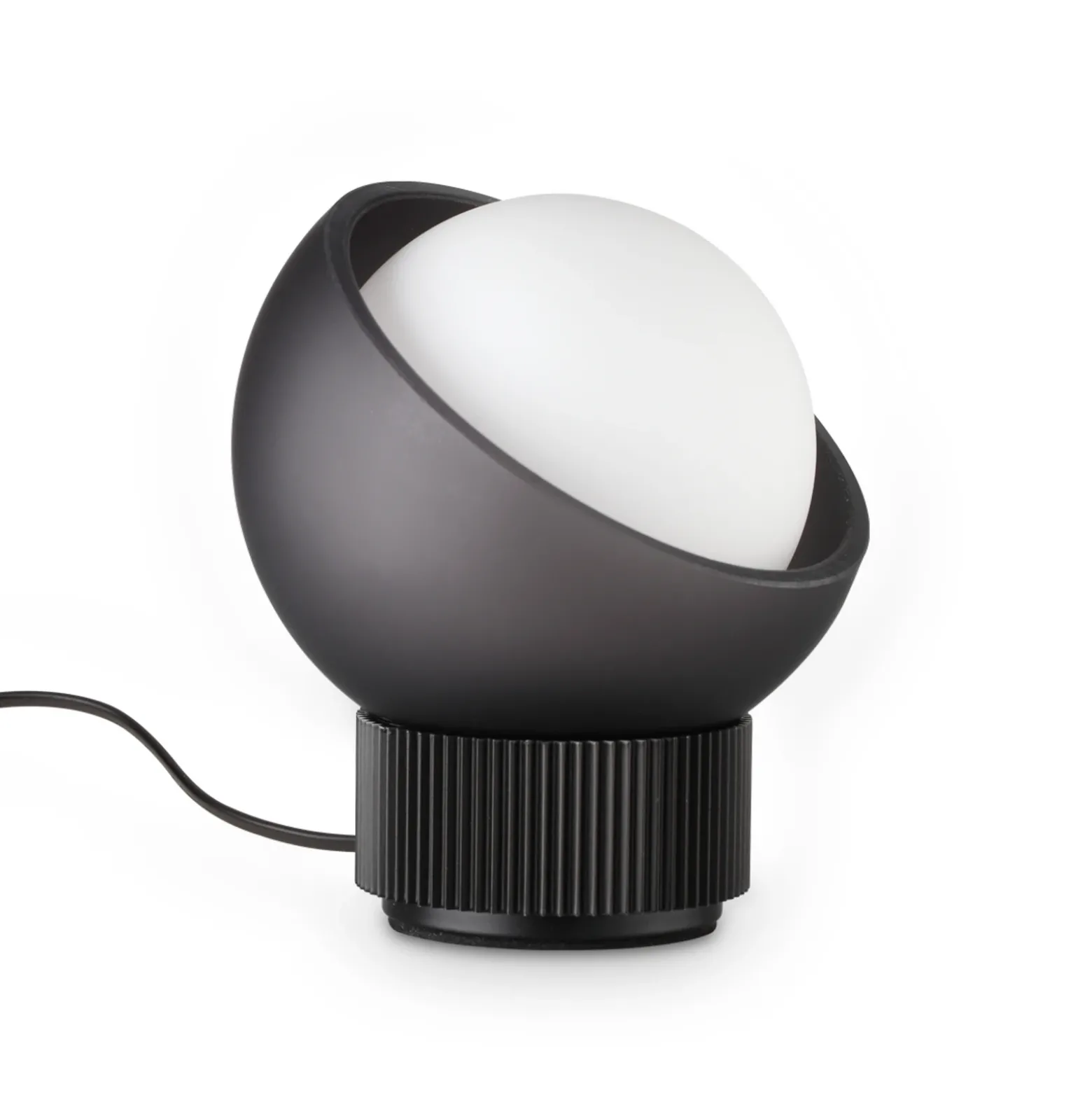 Lámpara de mesa IDEAL LUX Bloom, negro/gris oscuro, altura 13 cm