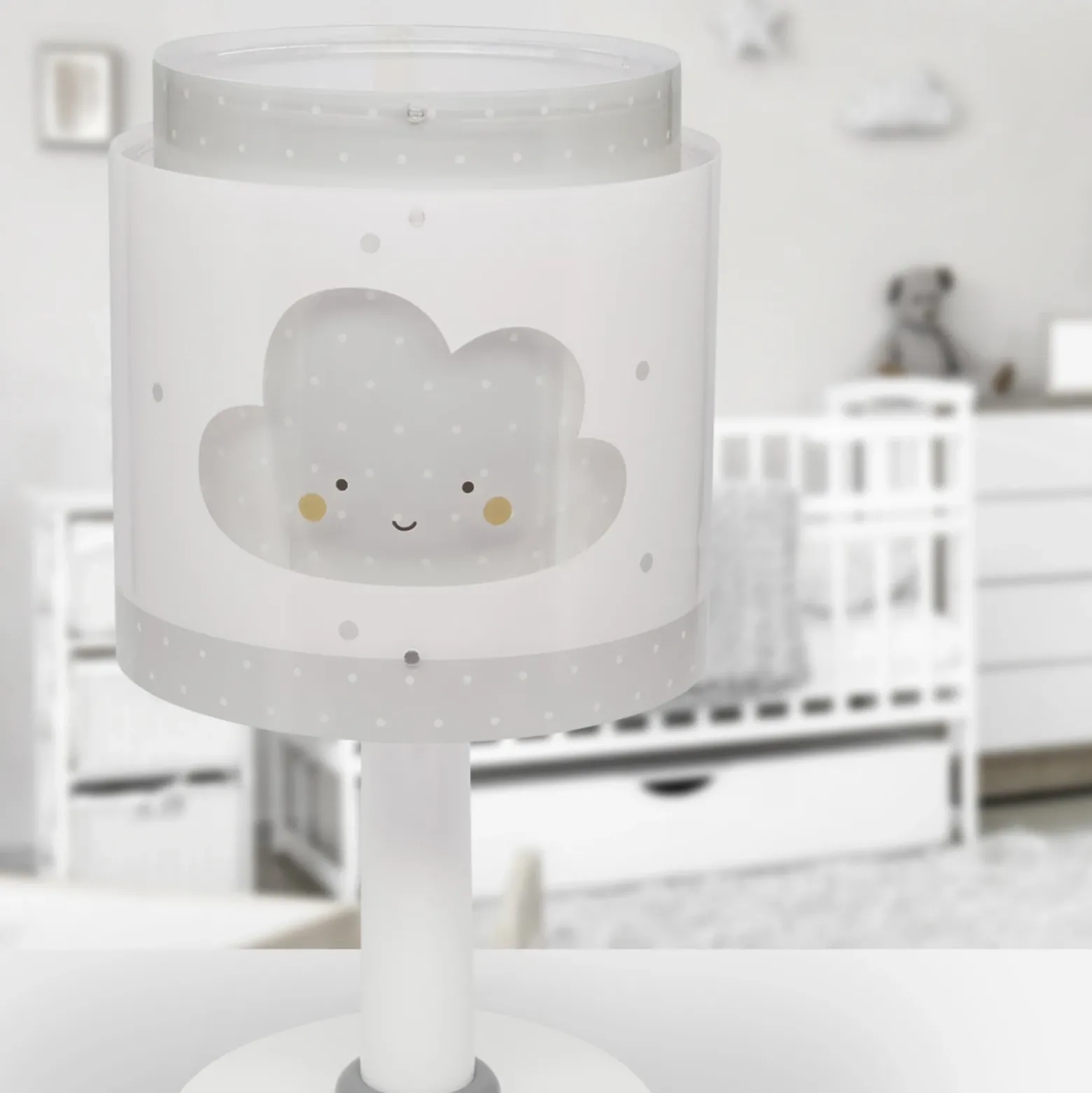 Lámpara de mesa infantil Baby Dreams, gris, G4, Ø 15 cm