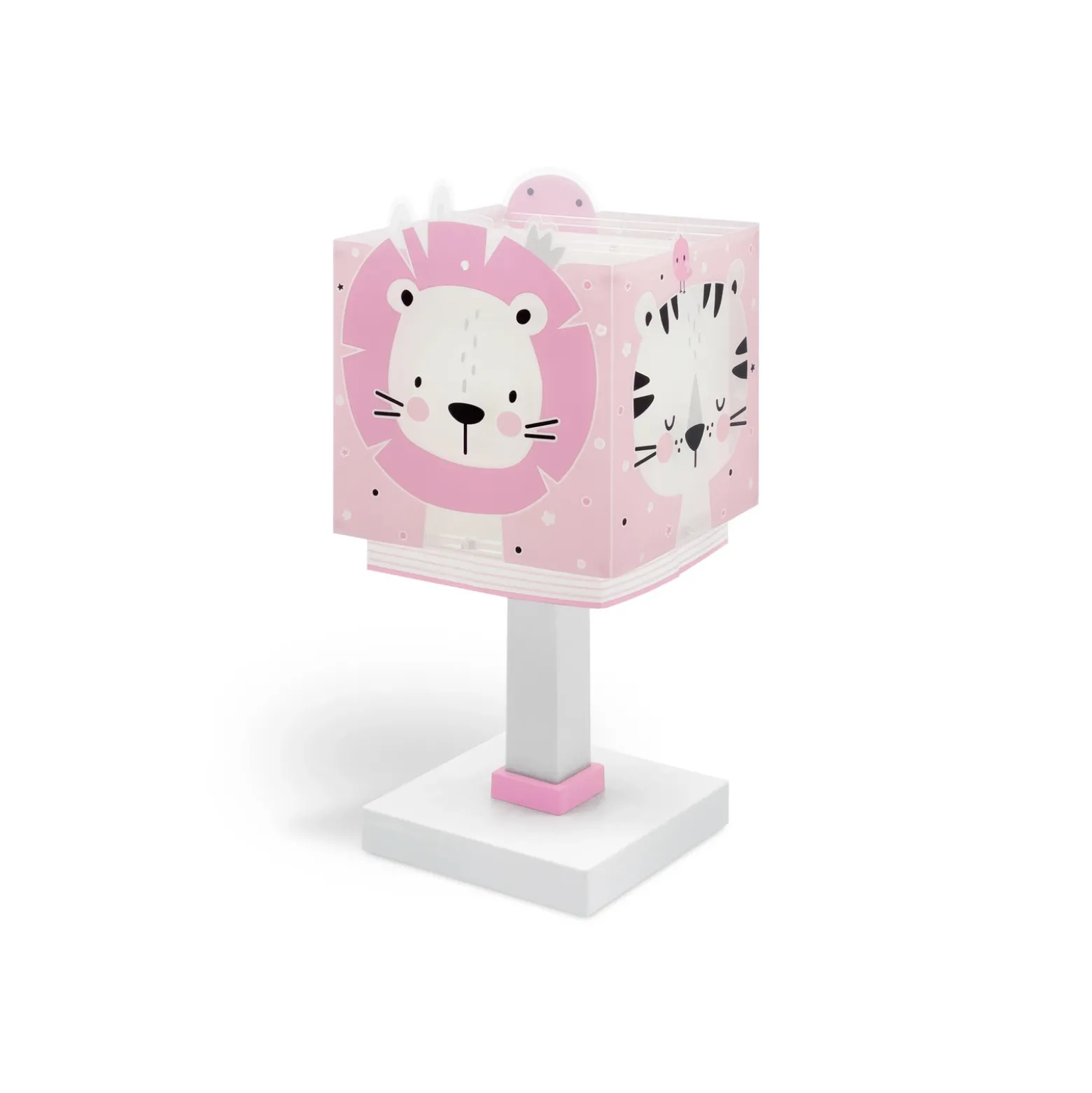 Lámpara de mesa infantil Baby Jungle, rosa, G4, ancho 14 cm