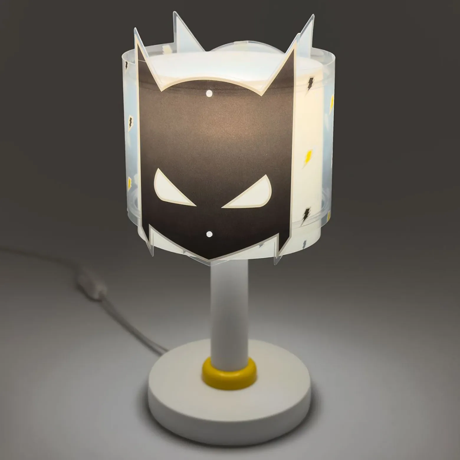 Lámpara de mesa infantil Dark Hero, G4, Ø 15 cm