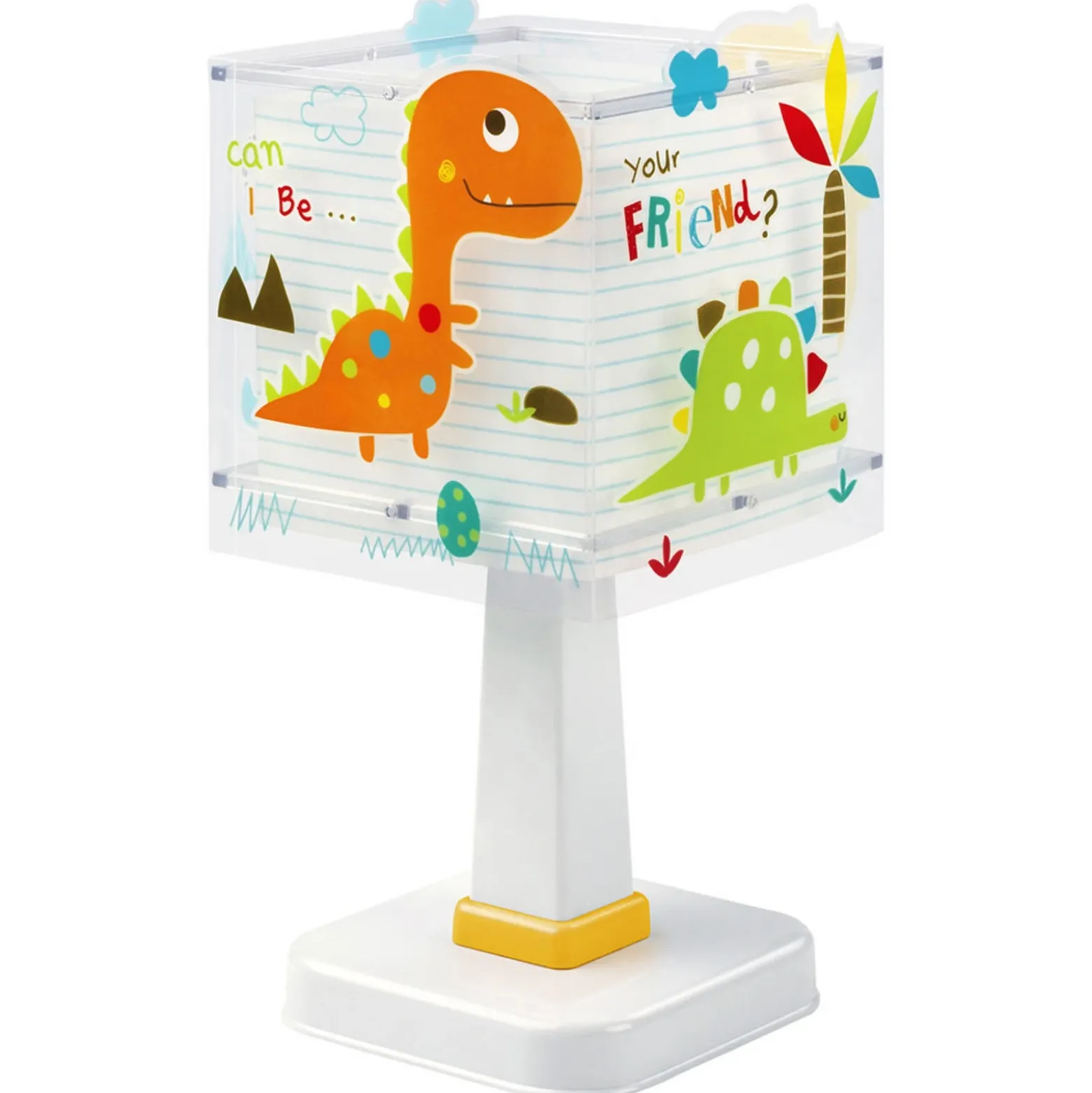 Lámpara de mesa infantil Dinos, G4, ancho 14 cm