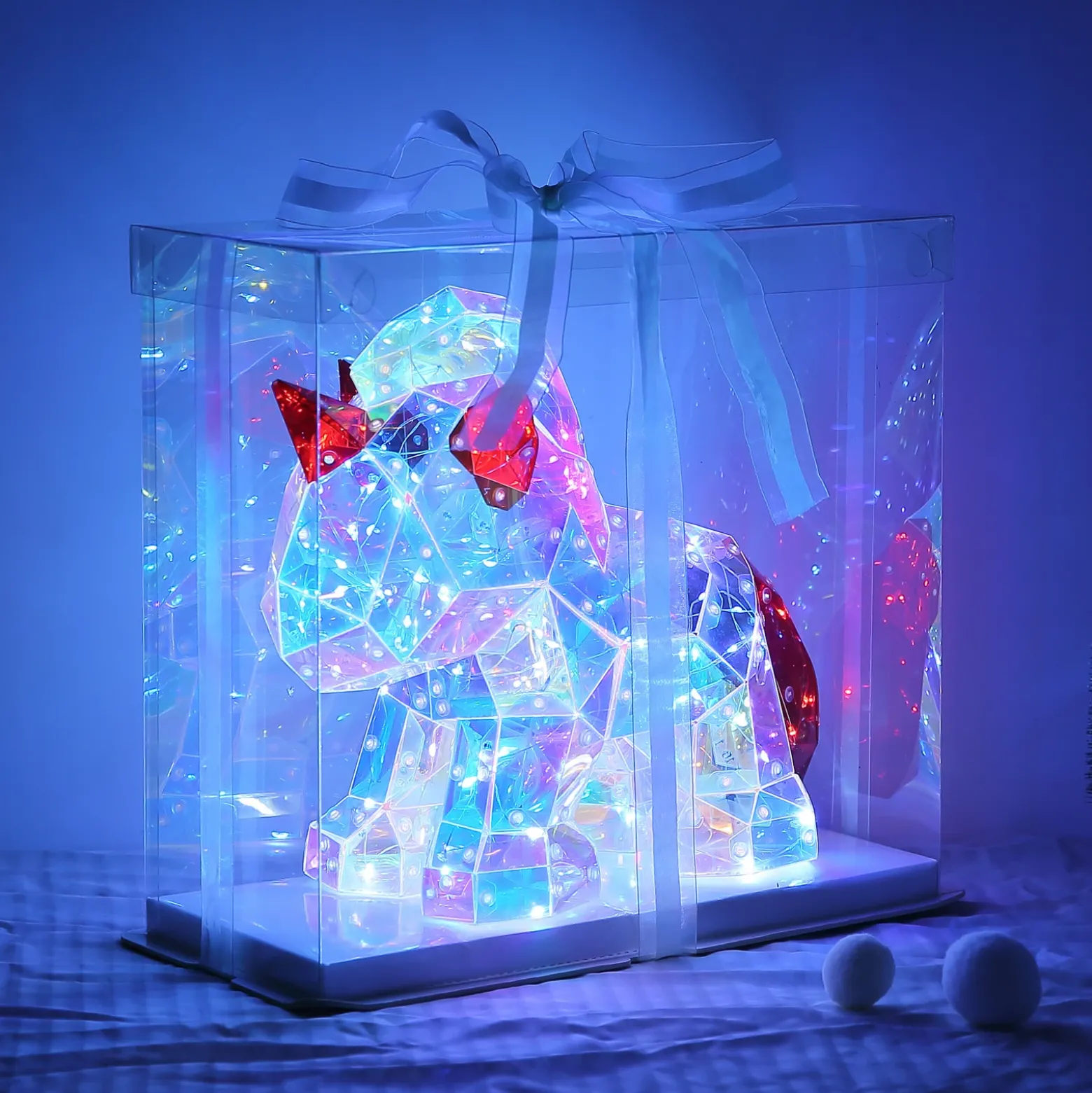 Lámpara de mesa infantil LED Brondar unicornio, roja, altura 26 cm