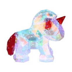 Lámpara de mesa infantil LED Brondar unicornio, roja, altura 26 cm