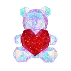 Lámpara de mesa infantil LED Brondar Oso, roja, altura 32 cm