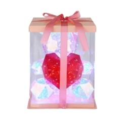 Lámpara de mesa infantil LED Brondar Oso, roja, altura 32 cm