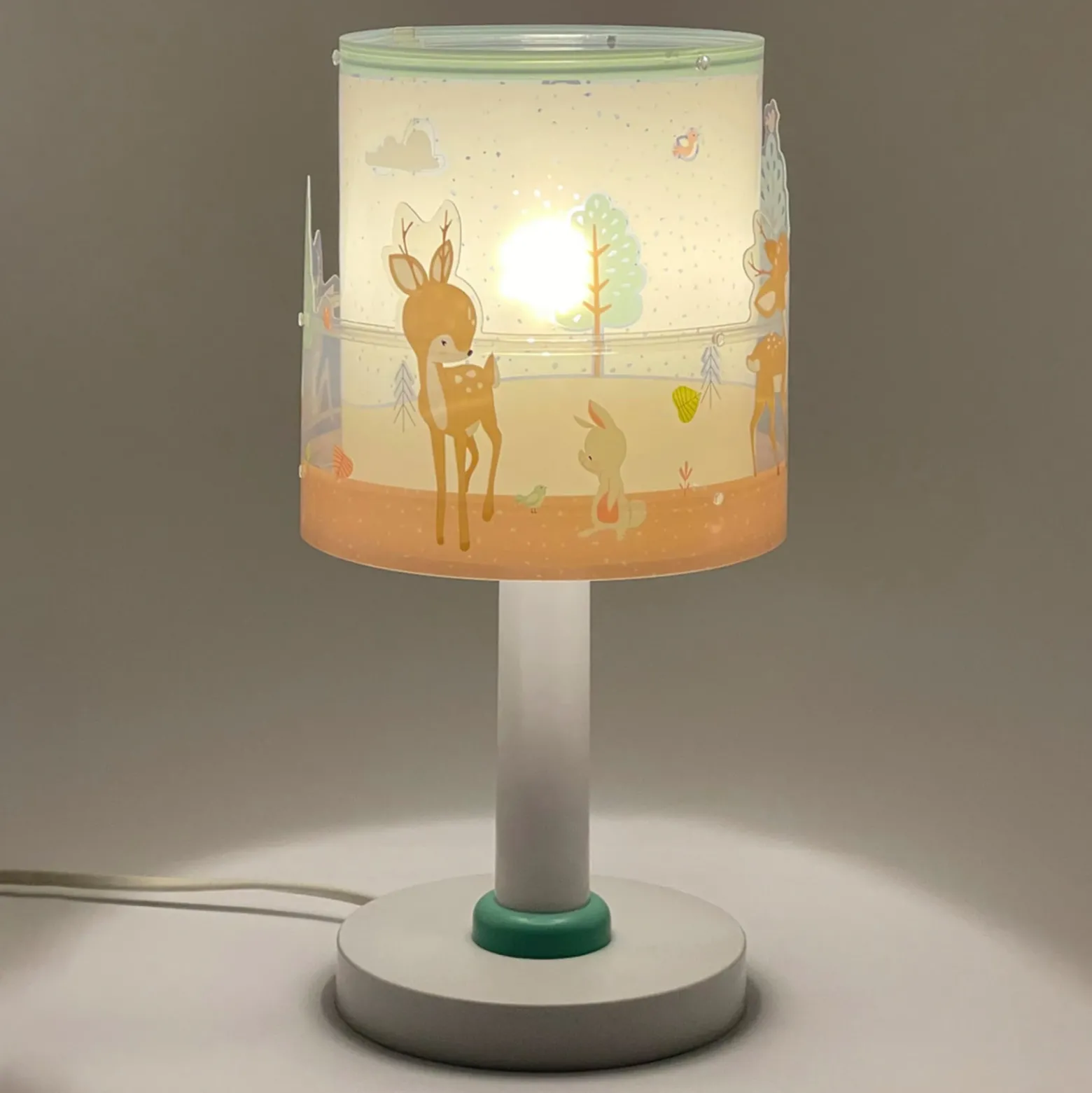 Lámpara de mesa infantil Loving Deer, G4, Ø 15 cm