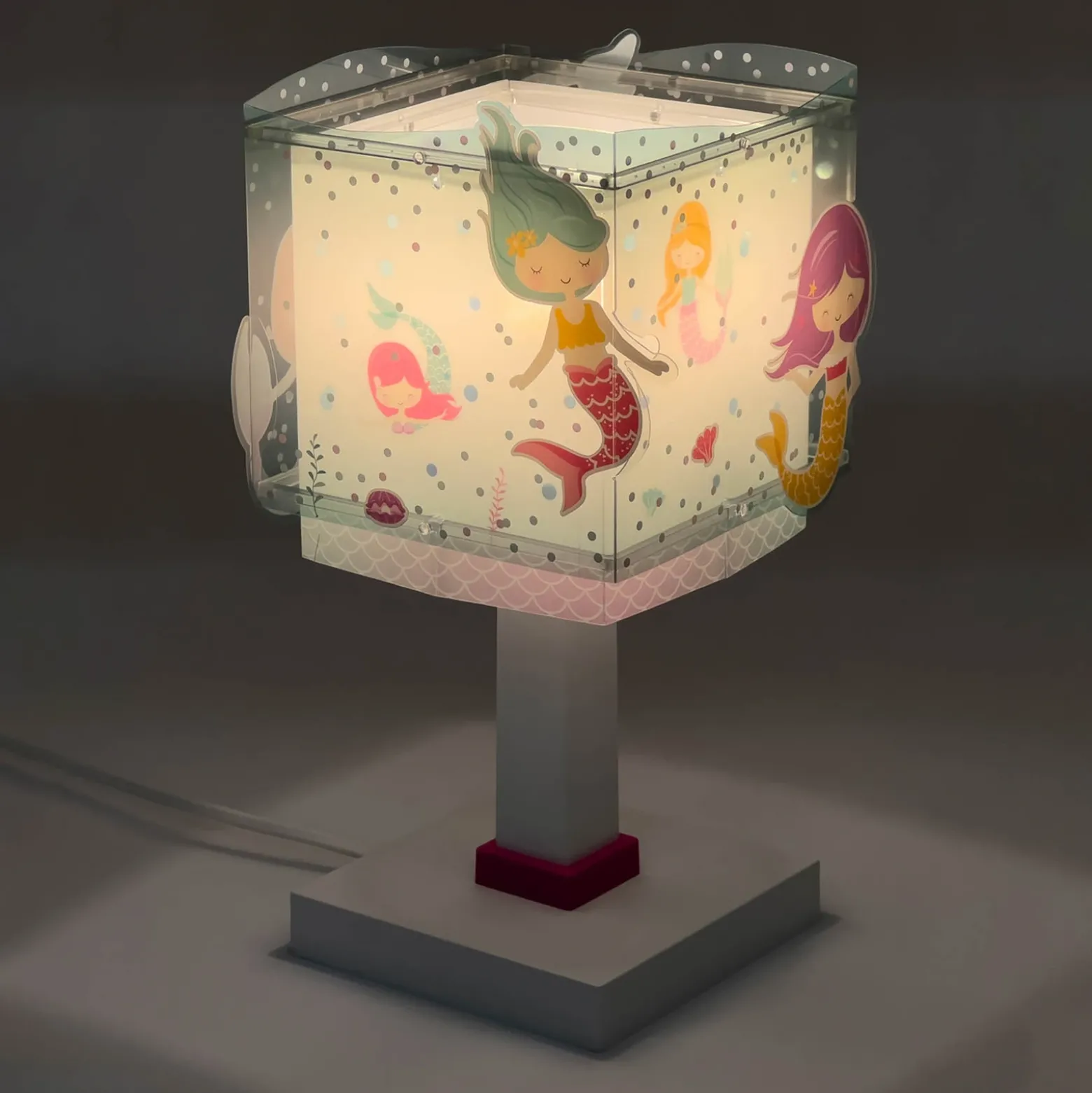 Lámpara de mesa infantil Mermaids, G4, ancho 16 cm