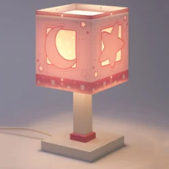 Lámpara de mesa infantil Moonlight Pink, G4, ancho 14 cm