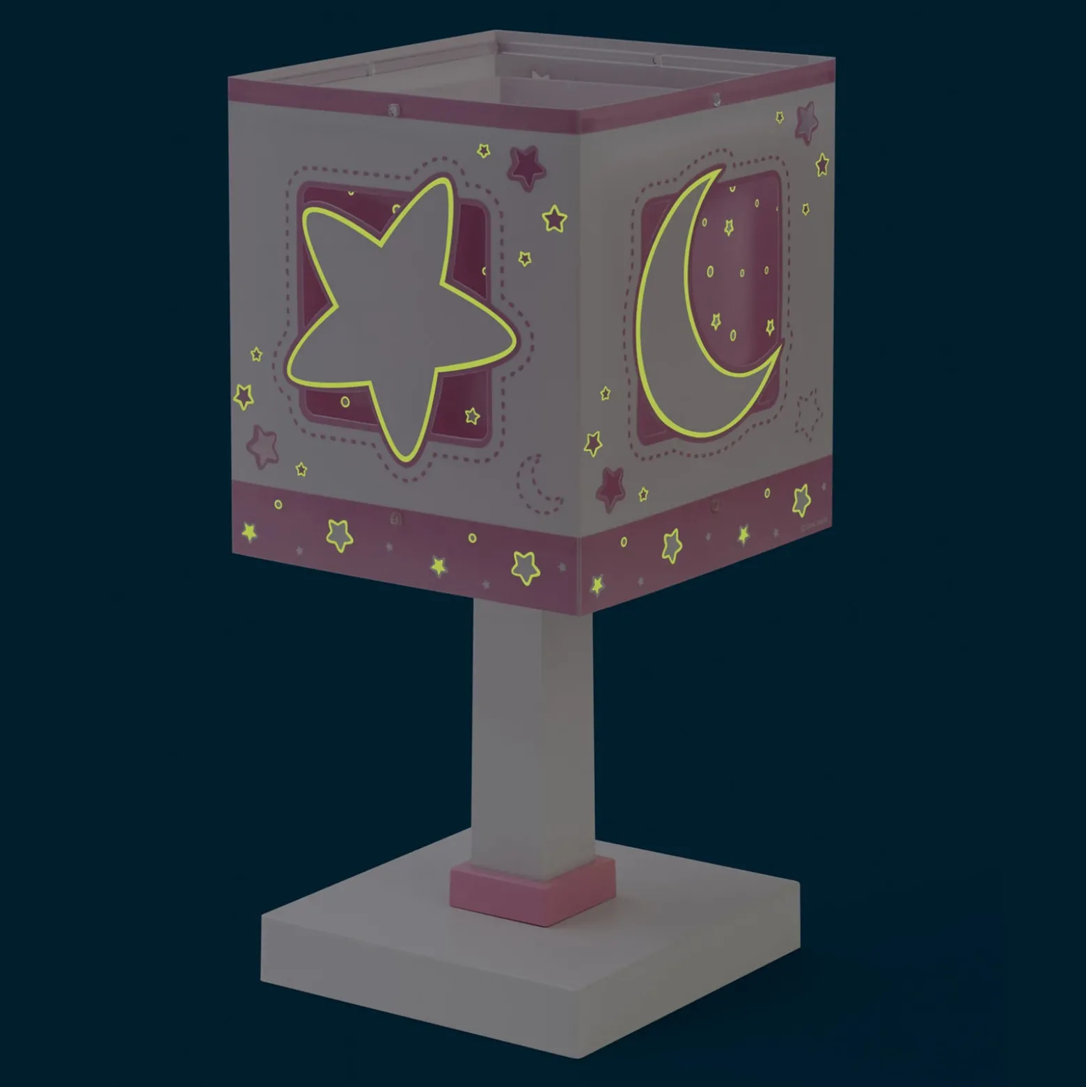 Lámpara de mesa infantil Moonlight Pink, G4, ancho 14 cm