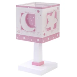 Lámpara de mesa infantil Moonlight Pink, G4, ancho 14 cm