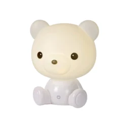 Lámpara de mesa infantil Oso Dodo, blanca, atenuable, ABS